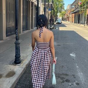 ASOS Gingham Halter Midi Dress